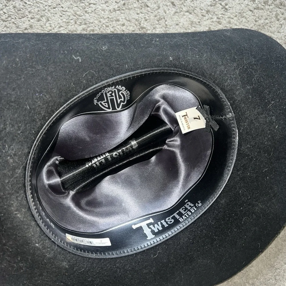 Twister  Dallas Cowboy Hat by M&P Size 7 Black 100% Wool - Picture 4 of 6